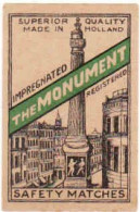 Dutch Matchbox Label, The MONUMENT, Holland, Netherlands - Boites D'allumettes - Etiquettes