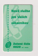 SLOVAKIA  - Zelene Cislo Chip Phonecard - Slovacchia