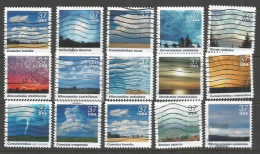 USA 2004 CLOUDSCAPES  SC.# 3878 A/O  - Cpl 15v Set Used - Usados