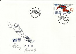 Czech Republic - 2014 - Winter Olympic Games In Sochi - First Day Cover Signed By Stamp And FDC Designer And Engraver - FDC