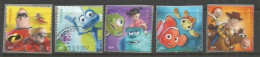 USA 2012 Disney Pixar "Mail A Smile" Sc.# 4677/81 Cpl 5v Set VFU : Bug's Life Incredibles Nemo Toy Story Monsters - Bandes & Multiples