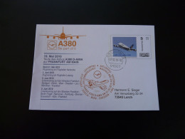 Entier Postal Plusbrief Stationery Taufe Des Airbus A380 Lufthansa 2010 (vol Flight Dresden Linz) - Erst- U. Sonderflugbriefe