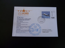 Entier Postal Plusbrief Stationery Taufe Des Airbus A380 Lufthansa 2010 (vol Flight Hannover Hamburg) - Erst- U. Sonderflugbriefe