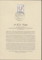 BERLIN 166, Ersttagsblatt ETB 28, Fritz Haber, 1957 - 1e Jour – FDC (feuillets)