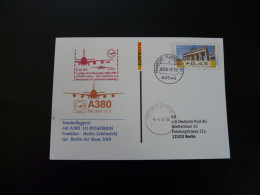 Entier Postal Stationery Vol Special Flight Frankfurt To Berlin Air Show Airbus A380 Lufthansa 2010 - Bildpostkarten - Gebraucht