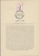 BERLIN 168, Ersttagsblatt ETB 26, Ludwig Heck, 1957 - 1er Día – FDC (hojas)