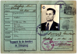 WWII Generalgouvernement District Of Galicia Provisional ID Card Lemberg 21.05.1943 Zwarycz Wacław Special Train -11 - Documents