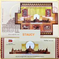 India 2024 Ram Mandir Ayodhya Souvenir Sheet FDC + Brochure As Per Scan - Hinduism