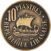 Monnaie, Liban , 10 Piastres, 1955 - Lebanon