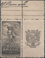 BRAZIL - CENTENARY OF FARRAPOS REVOLUTION (HORSE RIDING REVOLUTIONARY, BLACK, 200 RÉIS, W/TAB) 1935 - MH - Ongebruikt