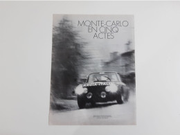 Rallye De Monte-Carlo - Coupure De Presse Automobile De 1972 - Andere & Zonder Classificatie