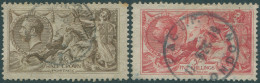 Great Britain 1915 SG415-416 2/6d Brown And 5/- Rose-red KGV Sea-horses FU - Unclassified