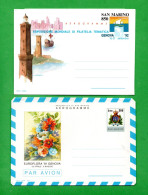 S.Marino **- 1981-1992 - Aerogramma - EUROFLORA " GENOVA 81 "  A 11 + GENOVA 92  A 16 - Postal Stationery