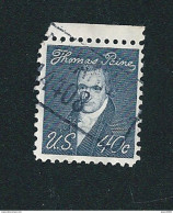 N° 824  USA - Thomas Paine (1737-1809) 40c., Bleu-noir Timbre Etats-Unis (1967) Oblitéré USA - Usati