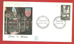 FDC ABBAYE DE MOISSAC 15 6 1963 - Abbayes & Monastères