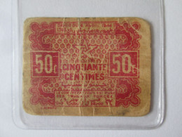 Morocco/Maroc 50 Centimes 1944 Banknote,see Pictures - Marocco