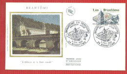 FDC ABBAYE DE BRANTOME  ET PONT COUDE 5 2 1983 - Abadías Y Monasterios