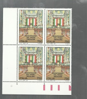 QUARTINA BLOCK ITALIA 1997 BICENTENARIO BANDIERA ITALIANA PRIMO TRICOLORE - Stamps