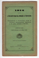 1914 VERVIERS Guerre 14/18 Occupation Allemande Proclamations & Publications Civiles & Militaires 1915 - War 1914-18