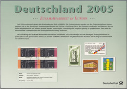 BRD -Deutschland 2005- Blatt Der Dt. Post Mit 2457 Europa CEPT: Gastronomie, 2449, 2459 Je 4erBlock, Gestempelt - Gebraucht