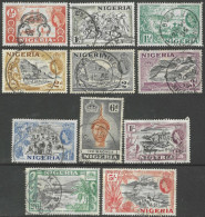 Nigeria. 1953-58 Queen Elizabeth II. 11 Used Values To 5/-. SG 69 Etc. M2121 - Nigeria (...-1960)