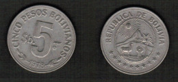 BOLIVIA   5 PESOS BOLIVIANOS 1978 (KM # 197) #7655 - Bolivie