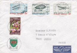 GABON -1974--Lettre BITAM  Pour CHATOU-78 (France)--timbres Blason,avions (3 Valeurs) Et Fleur .. Cachet. - Gabon (1960-...)