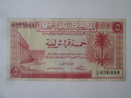 United Kingdom Of Libya 5 Piastres 1951 Banknote King Idris,series:636484 See Pictures - Libië