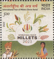 India 2023 Millets, Millet, Agriculture, Women, Cereals, Grass, Nutrition Health, Animal, Food 1v Stamp MNH As Per Scan - Unused Stamps