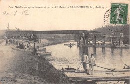 59-ARMENTIERES- 2 CARTES -  PONT METALLIQUE APRES LANCEMENT PAR LE 5me GENIS LE 9 AOUT 1912 - Armentieres