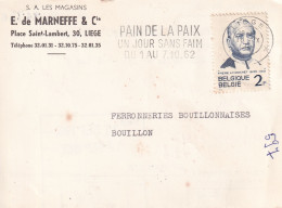 S.A Les Magasins  E. De MARNEFFE & Cie Place Saint-Lambert 30 Liège 1962 - Storia Postale