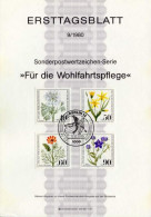 ALLEMAGNE BERLIN GERMANY 590 à 593 FDC Ersttagblatt 1er Jour Fleur Blume Flower Breitsame Goldstern Adonis 9.10.1980 - 1e Jour – FDC (feuillets)