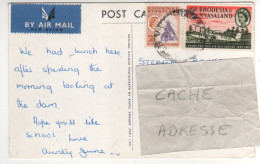 Timbres , Stamps " Londres - Rhodésie Service Postal Aérien ; Industrie Minière " Sur CP , Carte , Postcard Du ?? - Rhodesië & Nyasaland (1954-1963)