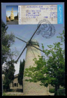 Jerusalem Israel ATM 2016 - Stamp Exhibition The Windmill Postcard - Brieven En Documenten