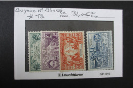 COLONIES  LOT GUYANE N°133 à 136 NEUF* TB COTE 32 EUROS VOIR SCANS - Oblitérés