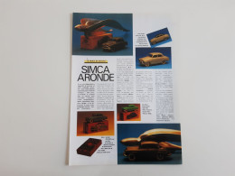 Miniatures Simca Aronde - Coupure De Presse - Andere & Zonder Classificatie