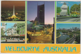 Australia VICTORIA VIC Tram River City Views MELBOURNE Nucolorvue Postcard 1995 Pmk 45c Stamp - Melbourne