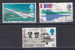 Grande Bretagne - 1952 - 1971 -  Elisabeth II -  Y&T N °  555   556   558  Oblitéré - Oblitérés