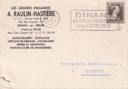 Les Grands Magasins  A. RAULIN-HASTIÈRE S.P.R.L(maison Fondée En 1863 )  Dinant-sur-Meuse1955 - Storia Postale