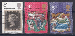 Grande Bretagne - 1952 - 1971 -  Elisabeth II -  Y&T N °  599    602   603  Oblitéré - Usati