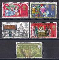 Grande Bretagne - 1952 - 1971 -  Elisabeth II -  Y&T N °  579   580   582   586   596   Oblitérés - Usados
