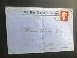 1864 QV GB Penny Red Stamp Cover St. Helens England See - Storia Postale