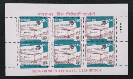 INDIA 1989. World Philatelic Exhibition New Delhi. Sheet Of 6. MNH. Philatelic Magazine - Unused Stamps