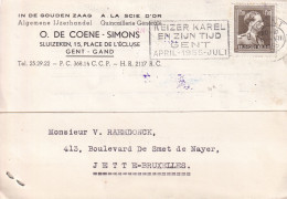 Á La Scie D'or Quincaillerie Générale O. De Coene- Simon 15 Place De L'écluse Gand 1955 - Cartas & Documentos