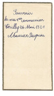 26 Mai 1921 Maurice PASQUIER Souvenir De La Communion Solennelle CERILLY Allier 17 - Comunión Y Confirmación