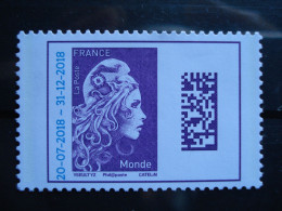 5271 Marianne D' Yz Datamatrix Surchargée Monde Violet De 2018  Neuf ****** - Unused Stamps