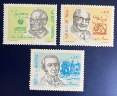 Argentina 1989 Personalidades, GJ 2463/5, Sc 1663/5, Mi 1995/7, MNH. - Unused Stamps