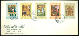 Ethiopia 1971 FDC Ancient Paintings Mi 671-675 - Ethiopie