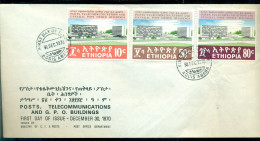 Ethiopia 1970 FDC New Posts, Telecommunications And G.P.O. Buildings Mi 656-658 - Etiopia