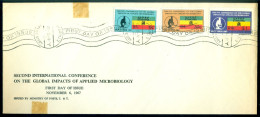 Ethiopia 1967 FDC Conference Global Impacts Of Applied Microbiology Mi 569-571 - Ethiopie
